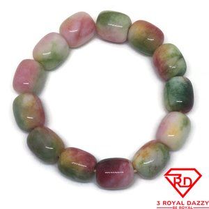 River Rock Round beads Elastic Bracelet